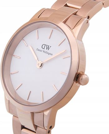 Daniel Wellington Iconic Link White Dial Rose Gold Steel Strap Watch For Women - DW00100209