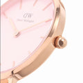 Daniel Wellington Petite Melrose Pink Dial Rose Gold Mesh Strap Watch For Women - DW00100368
