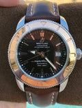 Breitling Superocean Heritage 42mm Rose Gold Chronometer Black Dial Brown Leather Strap Mens Watch - U1732112