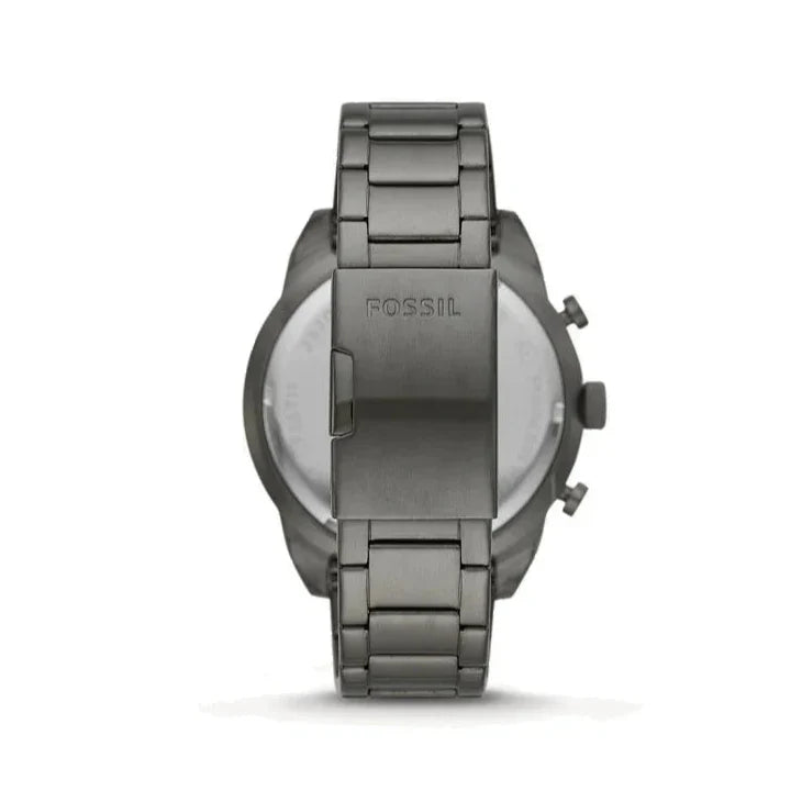 Fossil Bronson Chronograph Blue Dial Grey Steel Strap Watch for Men - FS5711