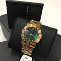 Marc Jacobs Amy Green Dial Gold Steel Strap Watch for Women - MBM8609