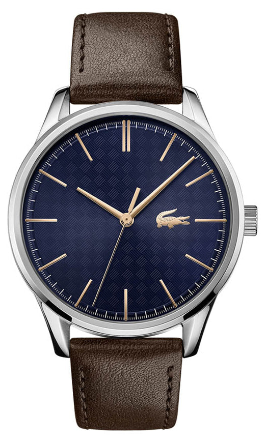 Lacoste Vienna Blue Dial Brown Leather Strap Watch for Men - 2011046