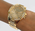 Guess Continental Diamonds Gold Dial Gold Steel Strap Watch for Men - GW0261G2