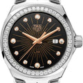 Tag Heuer Link Quartz Diamonds Black Dial Silver Steel Strap Watch for Men - WBC131G.BA0649