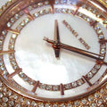 Michael Kors Sylvia Mother Of Pearl Dial Rose Gold Steel Strap Watch for Women - MK4656