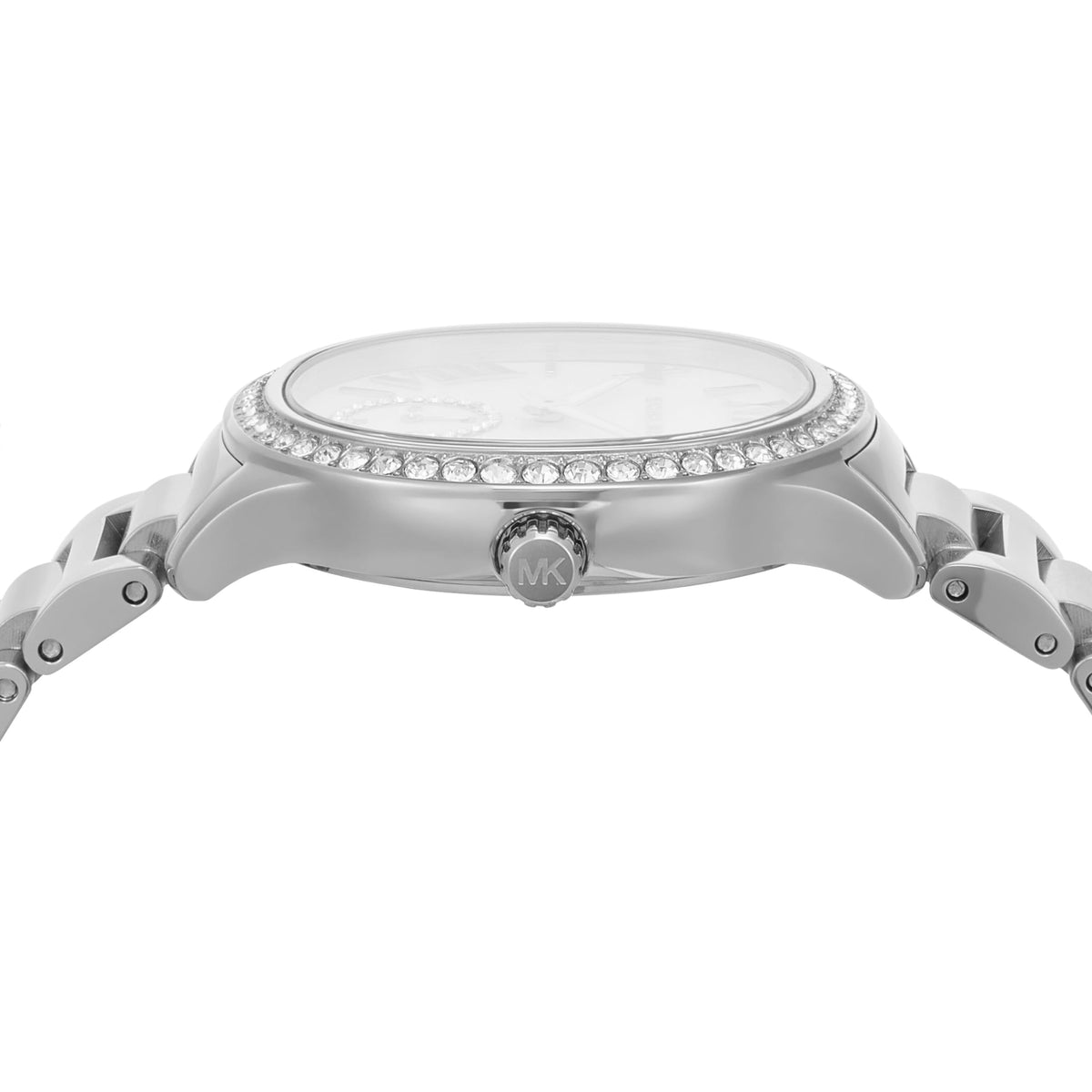 Michael Kors Sage Three-Hand White Dial Silver Steel Strap Watch for Women - MK4807