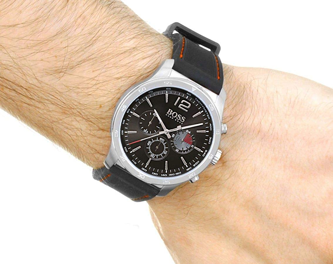 Hugo Boss Professional Black Dial Black Silicone Strap Watch for Men - 1513525