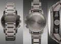 Burberry Endurance Chronograph Quartz Black Dial Black Steel Strap Watch For Men - BU9801