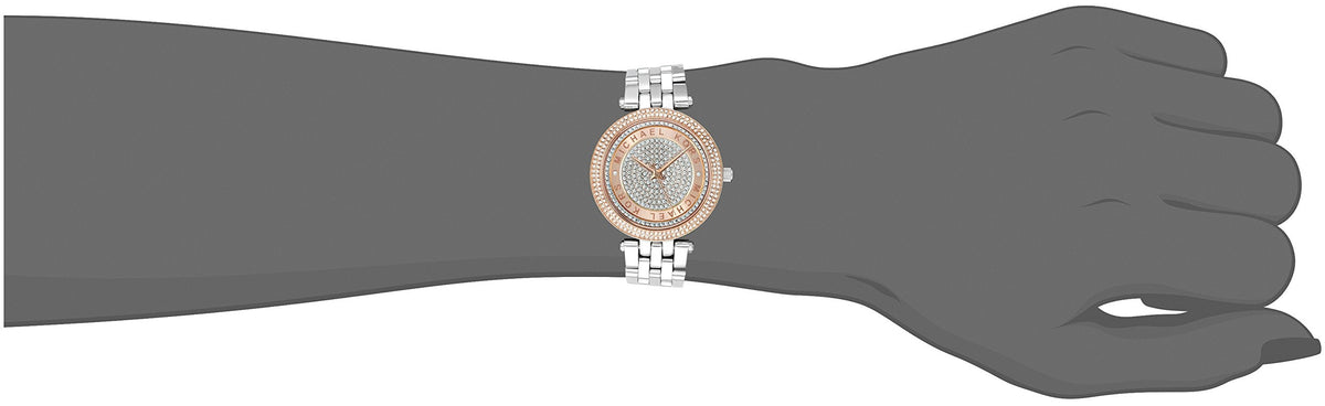 Michael Kors Darci Rose Gold Dial Silver Steel Strap Watch for Women - MK3446
