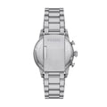 Fossil Sport Tourer Chronograph Black Dial Silver Steel Strap Watch for Men - FS6045