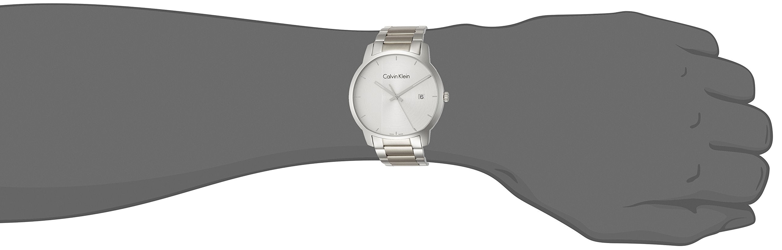 Calvin Klein City Chronograph Silver Dial Silver Steel Strap Watch for Men - K2G2G14X