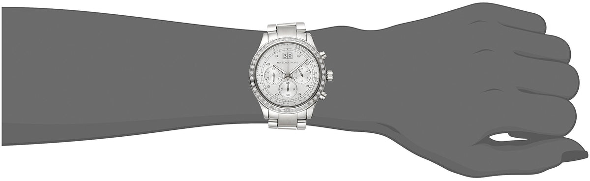 Michael Kors Brinkley Diamonds Silver Dial Silver Steel Strap Watch for Women - MK6186