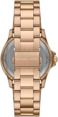 Michael Kors Everest Three Hand Quartz Black Dial Gold Steel Strap Watch For Men - MK9140