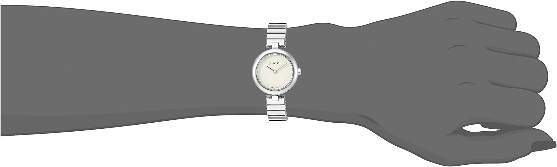 Gucci Diamantissima Quartz White Dial Silver Steel Strap Watch For Women - YA141402