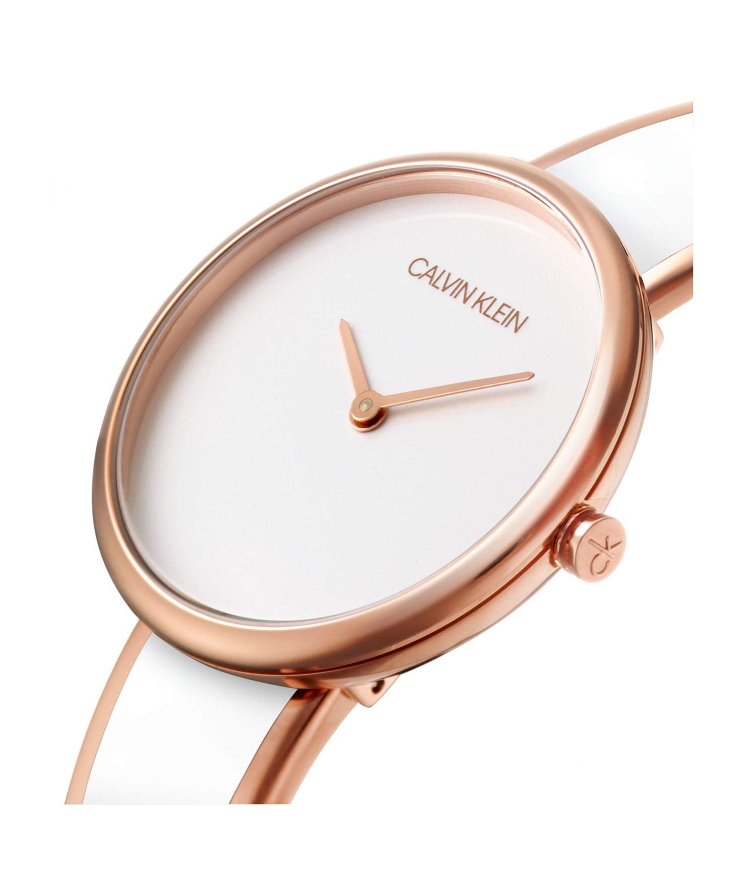 Calvin Klein Seduce White Dial Two Tone Steel Strap Watch for Women - K4E2N616