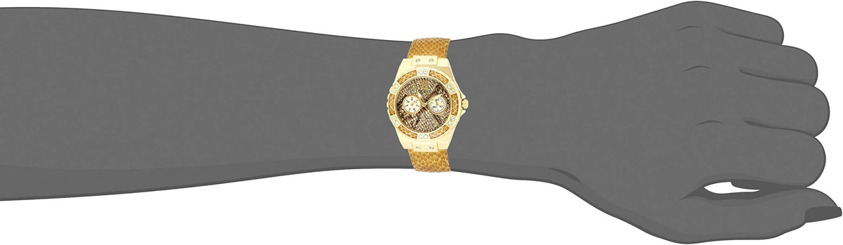 Guess Limelight Quartz Gold Dial  Gold Leather Strap Watch For Women - W0775L13