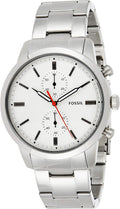 Fossil Townsman White Dial Silver Steel Strap Watch for Men - FS5346