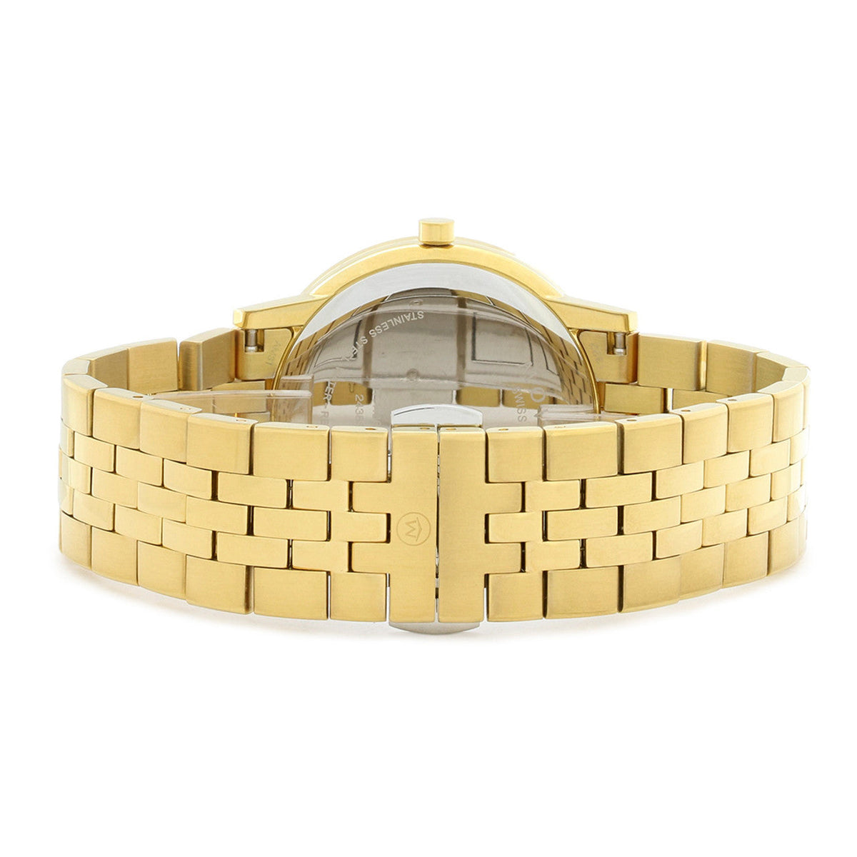 Movado Museum Classic Quartz Black Dial Gold Steel Strap Watch for Men - 0607203