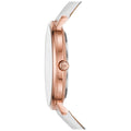 Michael Kors Pyper Quartz White Dial White Leather Strap Watch For Women - MK2800