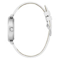 Guess Rumour Silver Dial White Leather Strap Watch For Women - GW0689L1