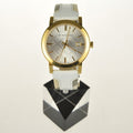 Burberry The City White Dial White Leather Strap Watch for Women - BU9015