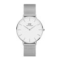 Daniel Wellington Petite Sterling White Dial Silver Mesh Bracelet Watch For Women - DW00100220