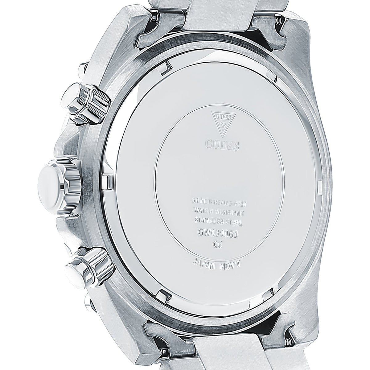 Guess Trophy Chronograph Diamonds Black Dial Silver Steel Strap Watch for Men - GW0390G1