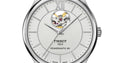 Tissot T Classic Tradition Powermatic 80 Open Heart Silver Dial Brown Leather Strap Watch for Men - T063.907.16.038.00