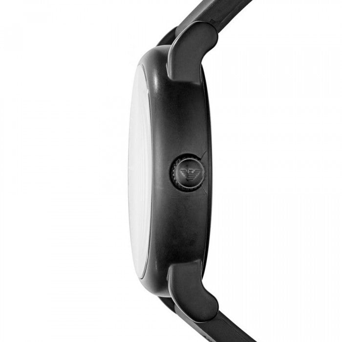 Emporio Armani Luigi Quartz Black Dial Black Silicon Strap Watch For Men - AR11071