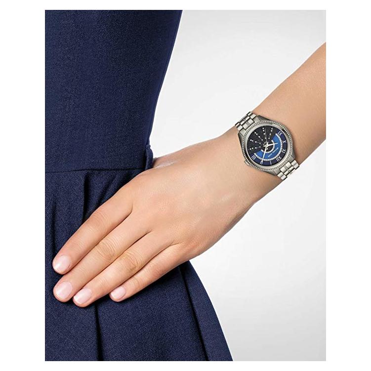 Michael Kors Lauryn Blue Dial Silver Steel Strap Watch for Women - MK3720