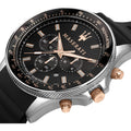 Maserati SFIDA 44mm Black Silicon Chronograph Watch For Men - R8871640002