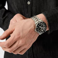 Philipp Plein The $kull Diver Black Dial Silver Stainless Steel Strap Watch For Men- PWOAA0522