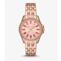 Michael Kors Mini Pilot Quartz Gold Dial Gold Steel Strap Watch For Women - MK7367