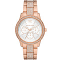 Michael Kors Tibby Chronograph White Dial Rose Gold Steel Strap Watch For Men - MK7293