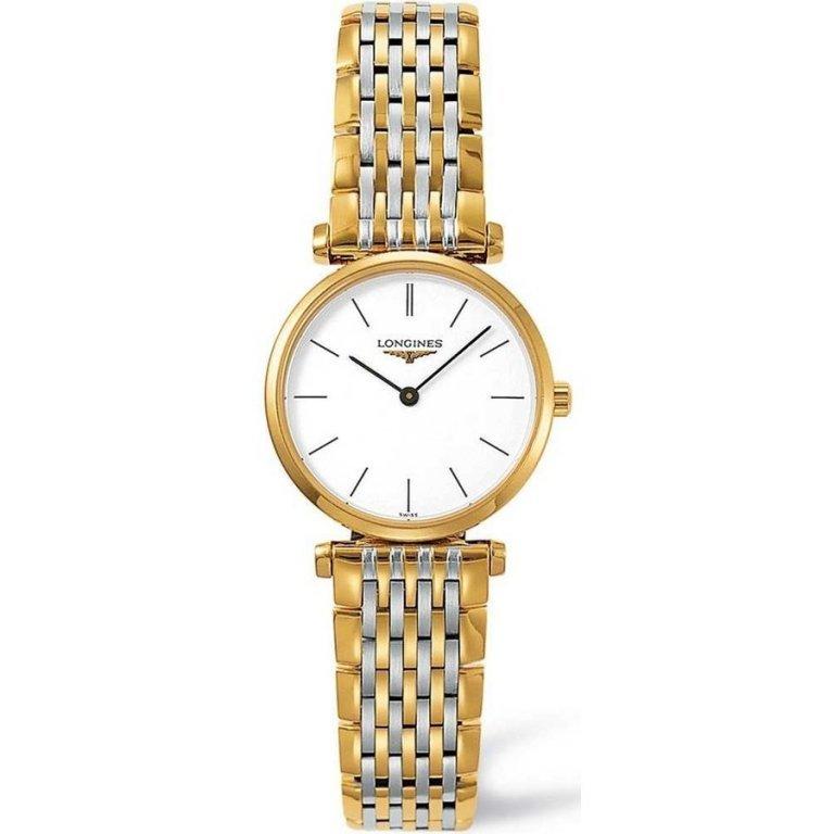 Longines La Grande Classique White Dial Two Tone Mesh Bracelet Watch for Women - L4.209.2.12.7