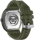 Philipp Plein The Skeleton Green Dial Green Silicone Strap Watch for Men- PWVBA0223
