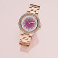 Michael Kors Camille Analog Pink Dial Rose Gold Steel Strap Watch for Women - MK7340