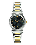 Versace V-Motif Black Dial Two Tone Steel Strap Watch for Women - VERE00518