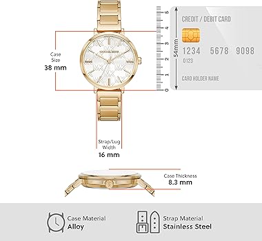 Michael Kors Addyson Three-Hand White Dial Gold Steel Strap Watch for Women - MK4712