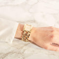 Guess Mod Heavy Metal Gold Dial Gold Steel Strap Watch For Women - W1117L2