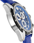 Versace V-Ray Chronograph Quartz Blue Dial Blue Leather Strap Watch for Men - VE2I00721
