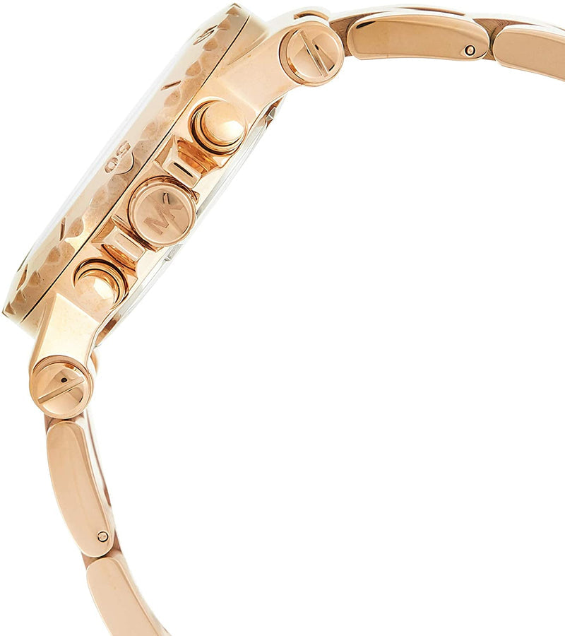 Michael Kors Bel Aire Blue Dial Rose Gold Steel Strap Watch for Women - MK5410