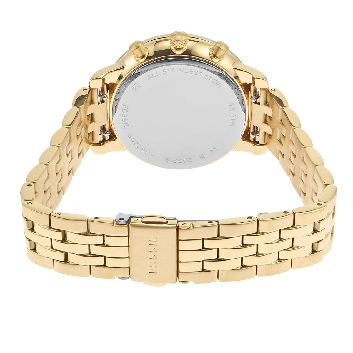 Fossil Neutra Chronograph Gold Dial Gold Steel Strap Watch for Women - ES5219