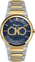 Salvatore Ferragamo Sapphire Bracelet Blue Dial Two Tone Steel Strap Watch For Men - SFHP00821