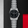 Tudor 1926 Automatic Diamonds Black Dial Silver Steel Strap Watch for Men - M91650-0004