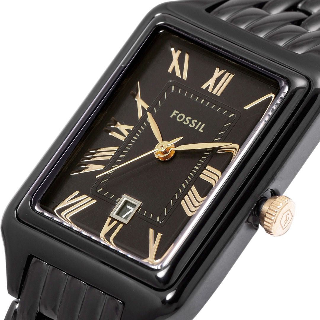 Fossil Raquel Black Dial Black Metal Bracelet Watch for Women - ES5385