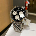 Movado Heritage Calendoplan Chronograph Black Dial Silver Steel Strap Watch for Men - 3650014
