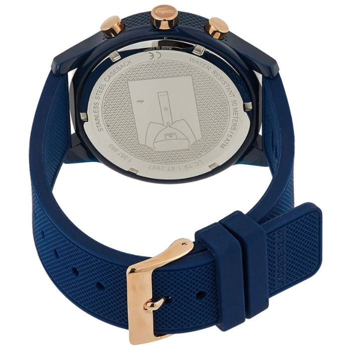 Lacoste 12.12 Blue Dial Blue Silicon Strap Watch for Men - 2011013