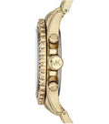 Michael Kors Everest Chronograph Black Dial Gold Steel Strap Watch For Women - MK5828