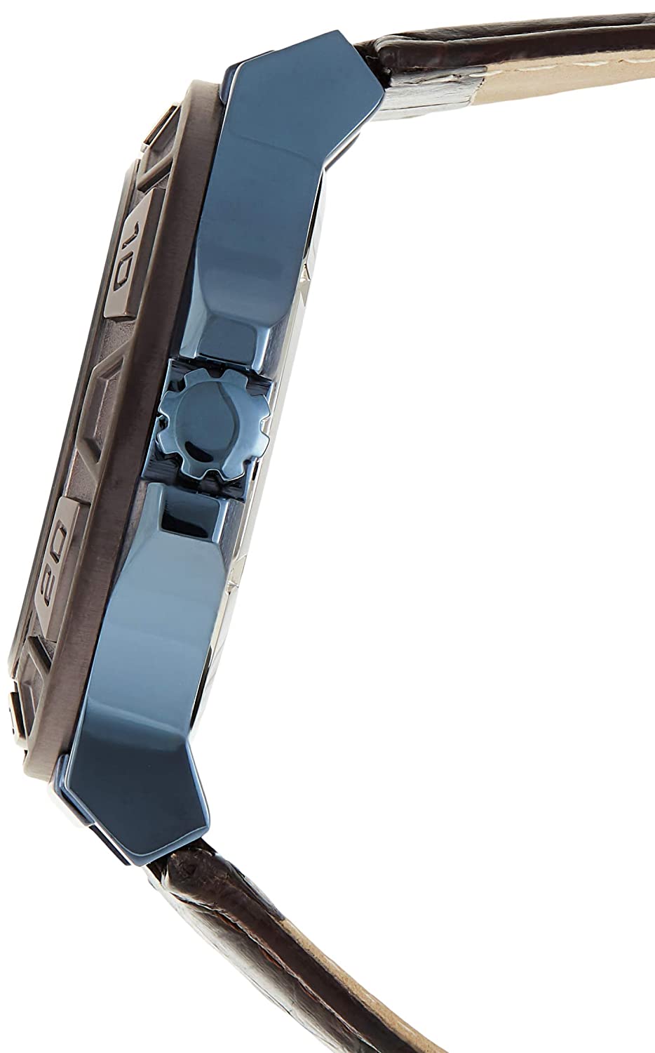Guess Force Quartz Brown Dial Brown Leather Strap Watch For Men - W0674G5